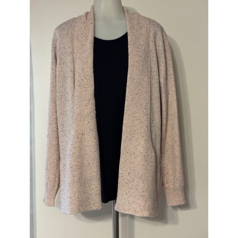 Chloe +‎ Jasmine Pink Speckled Open Front Cardigan Sweater XL NWT very nice!!